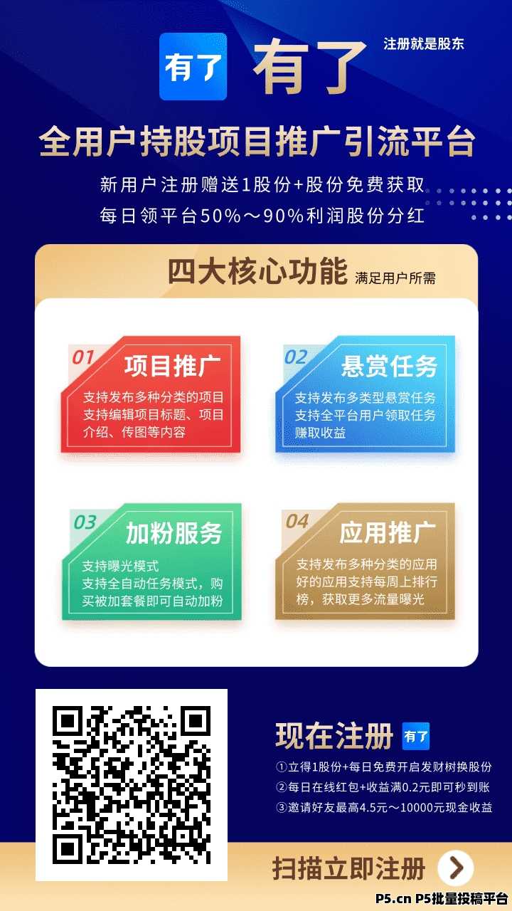 最新广告平台【有了】火热上线，全员持股芬红模式长长久久！