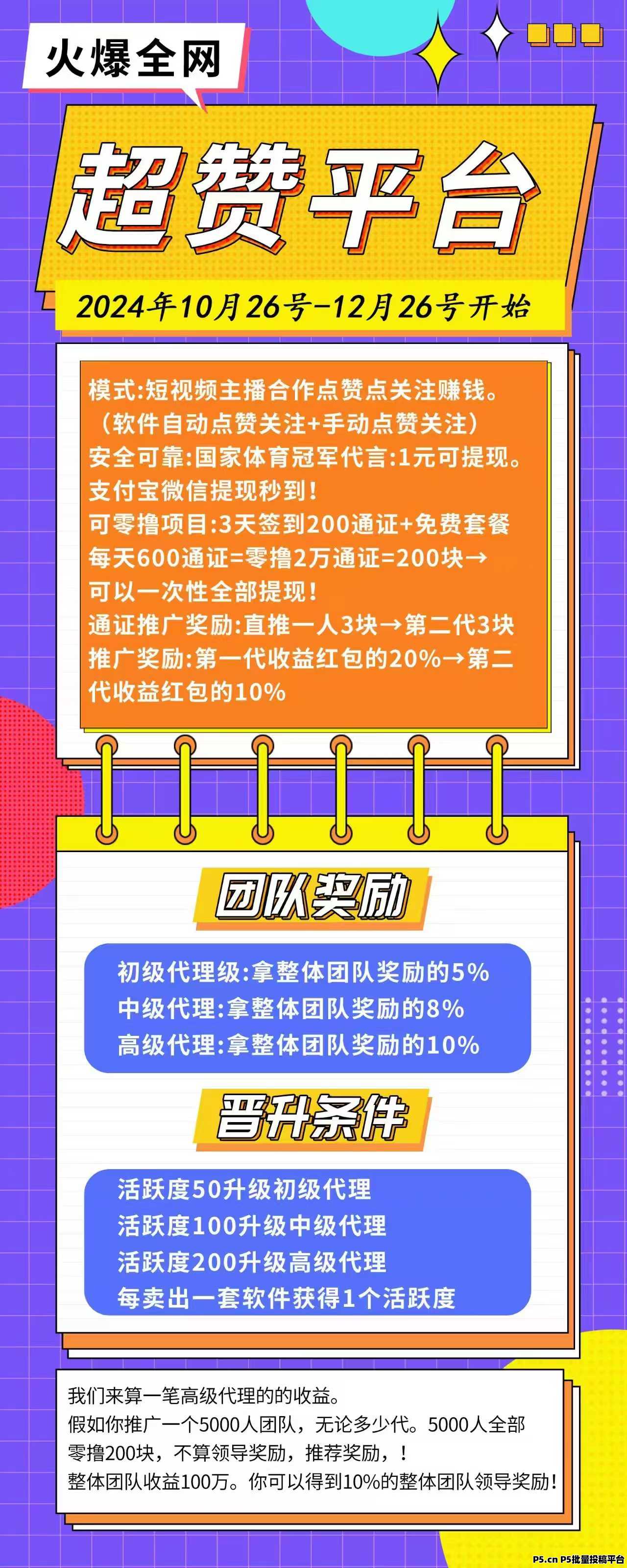 超赞,零撸项目首码平台, 全民分红模式,零撸赚米,首码全新模式赚米