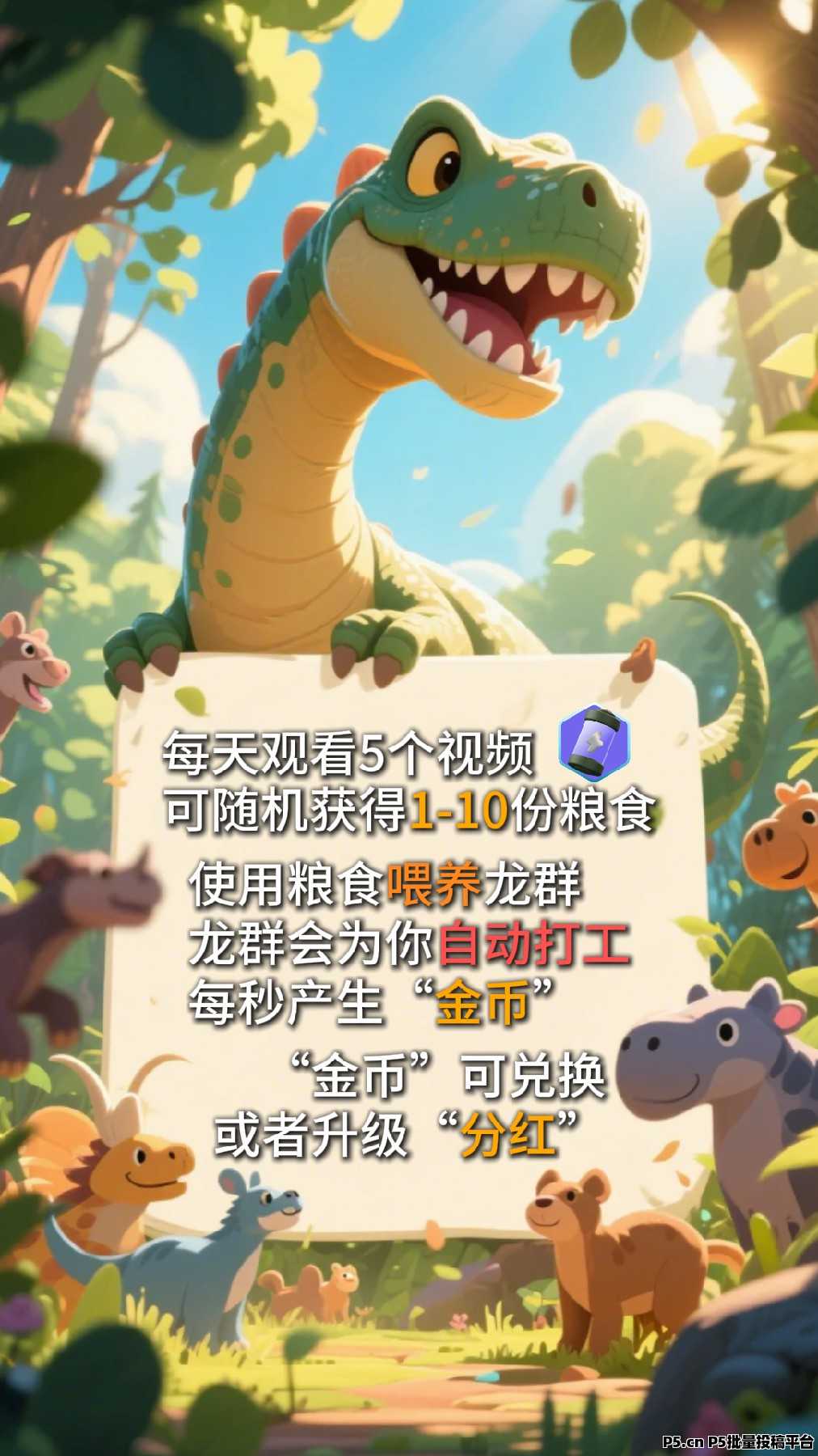 恐龙打工日记，投入越多赚得越多，简单操作轻松躺赚
