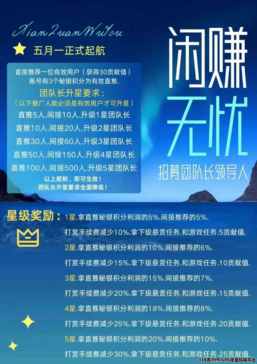 闲赚无忧上线！星途模式，目前积分一个价高，轻松赚取稳定收入！