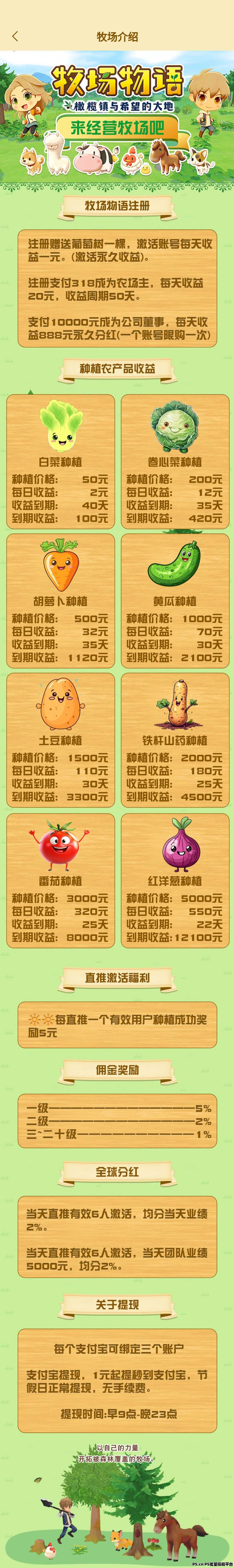 首码《牧场情怀》注册送葡萄树一颗，持续收益