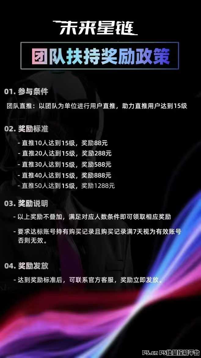 未来星链，星途模式，招募首批团队长，共同爬山发财