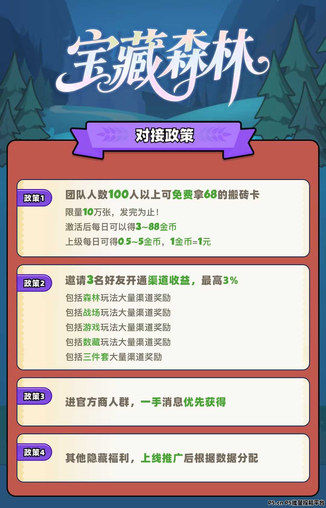 最新预热项目，宝藏森林，稳定管道收益，欢迎团队长对接