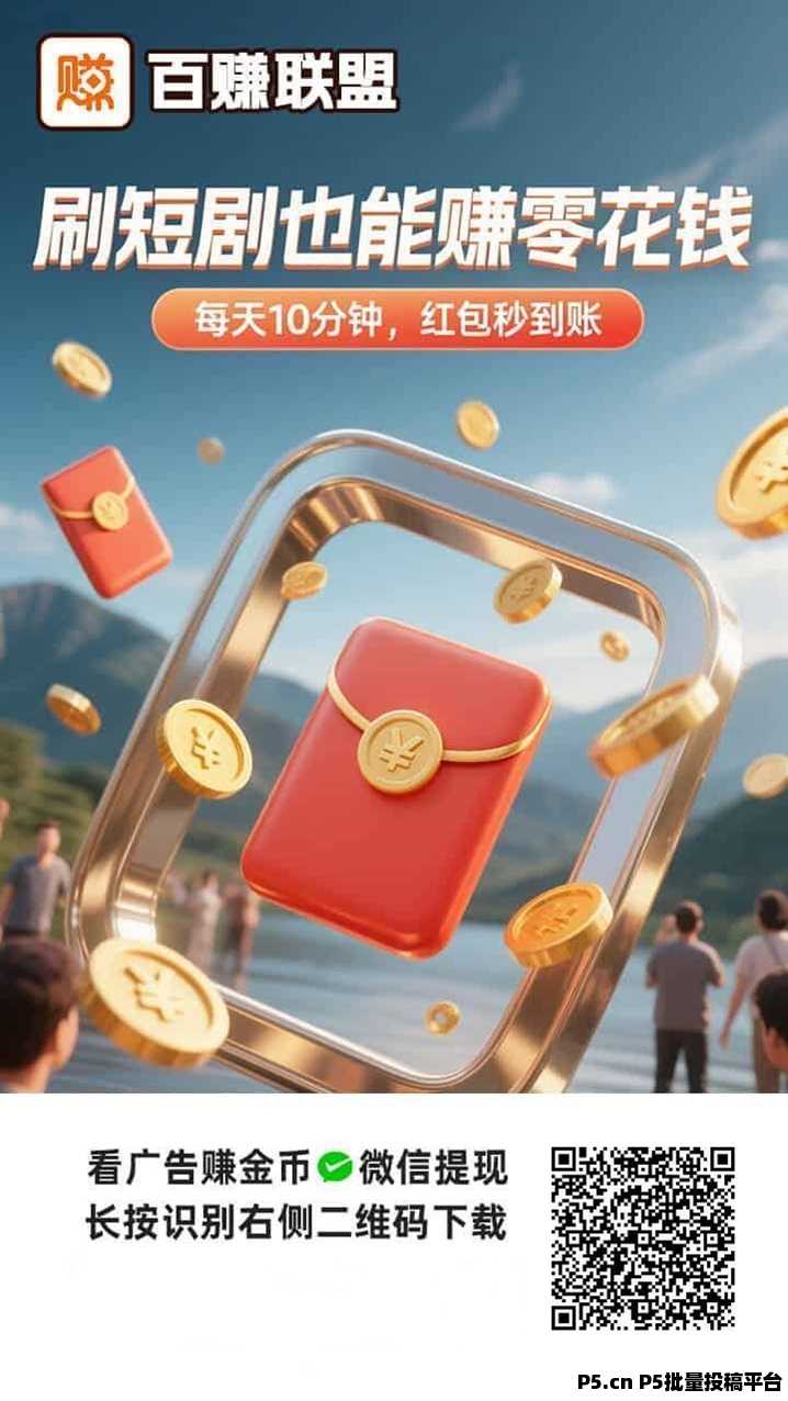 百赚联盟看广告赚米平台,不需要繁琐操作,一部手机看广告就能零撸赚米