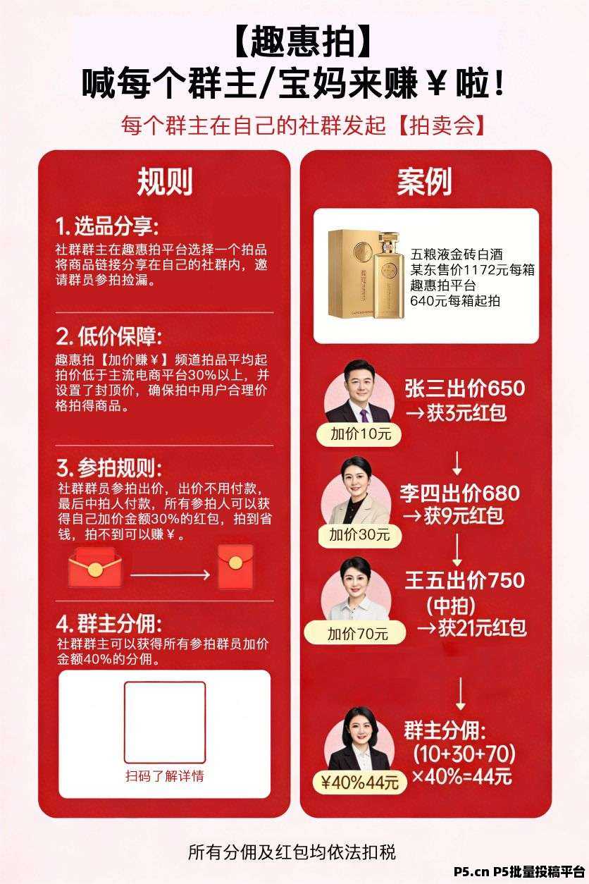 首码趣惠拍，招募首批团队长，拍不到也赚钱